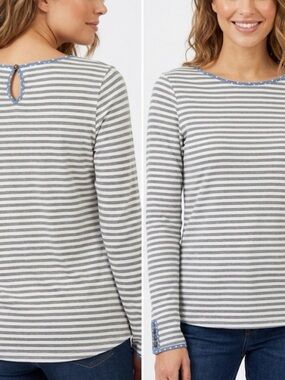 Matilda Jane Grey & White Striped Long Sleeve Top | XS Modal